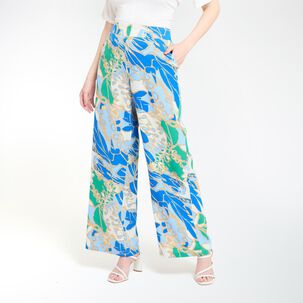 Pantal&oacute;n Full Print Pretina El&aacute;sticada Tiro Alto Relax Mujer Lesage