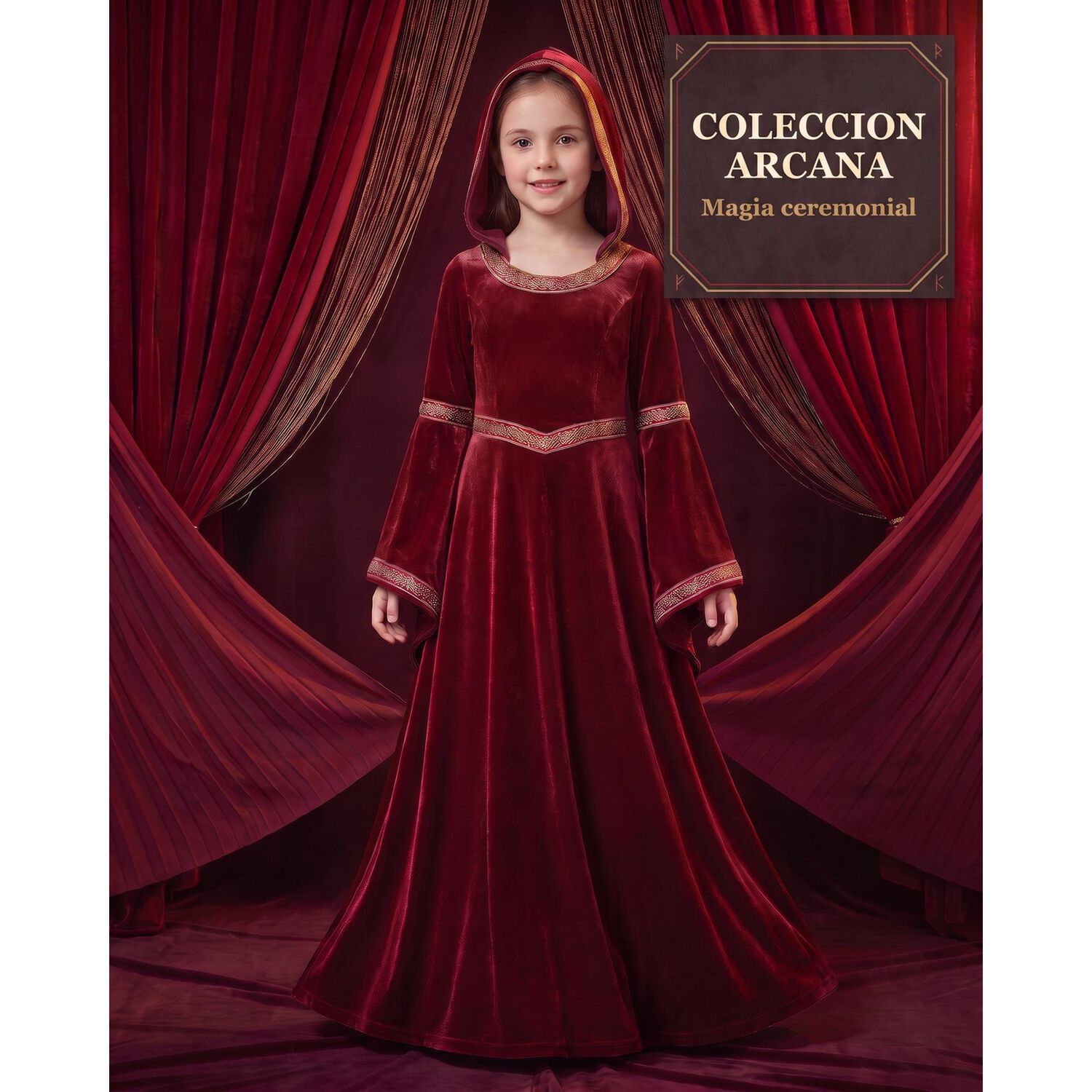 Traje Vestido T&uacute;nica Disfraz Medieval Celta Vikingo image number 59.0