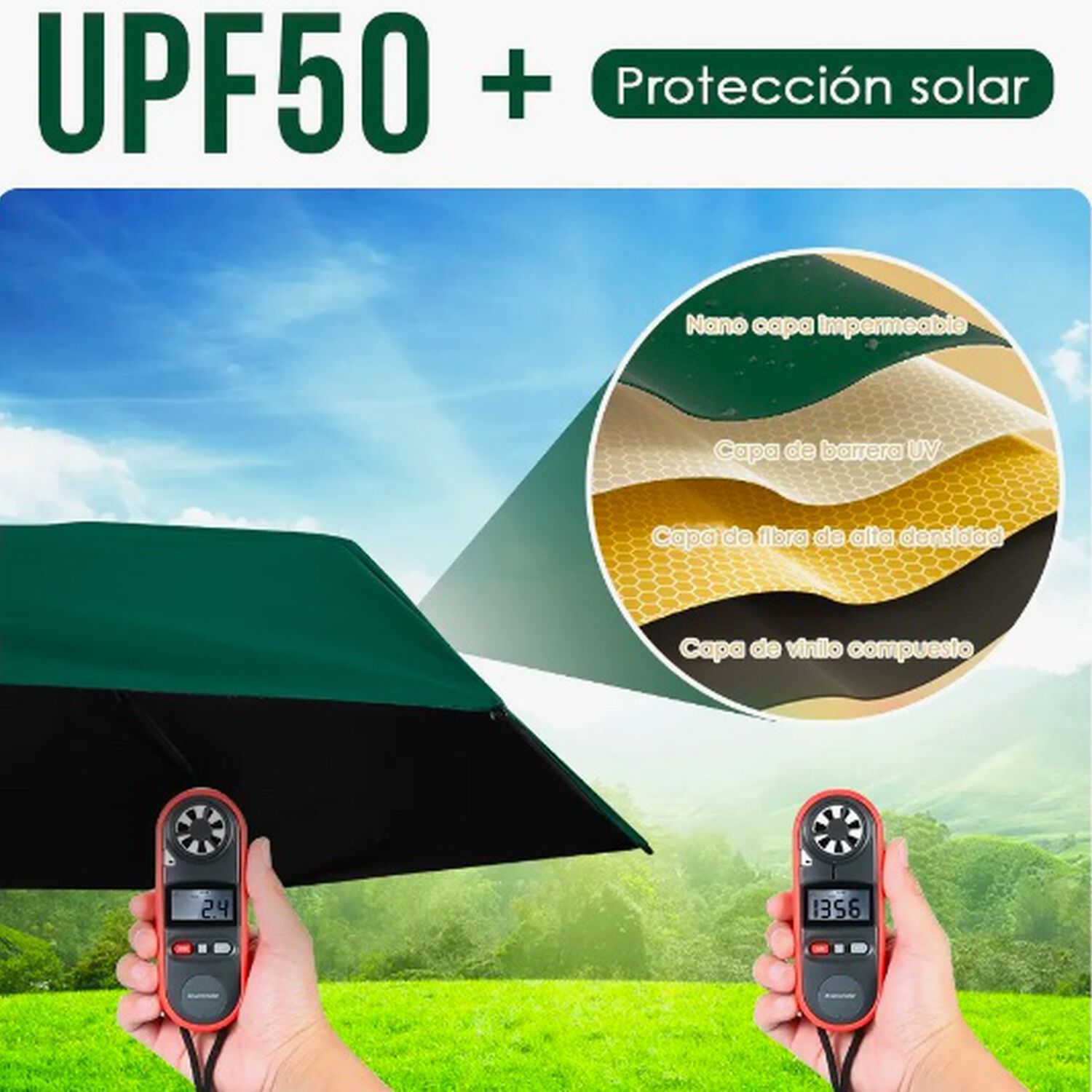 Mini Paragua Plegable Verde image number 1.0