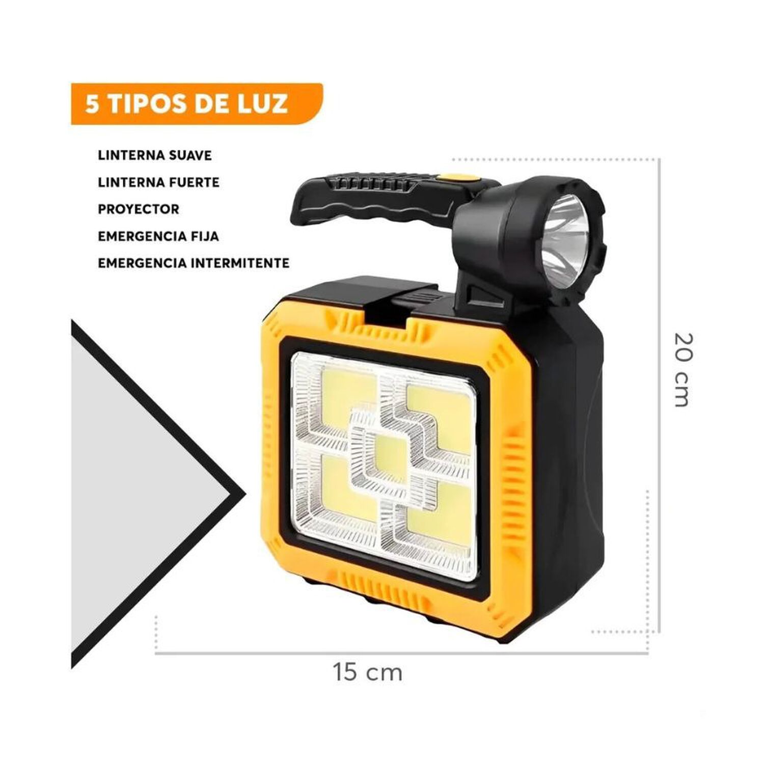 Foco Linterna Recargable Solar Camping Port&aacute;til Kit Herramientas image number 3.0