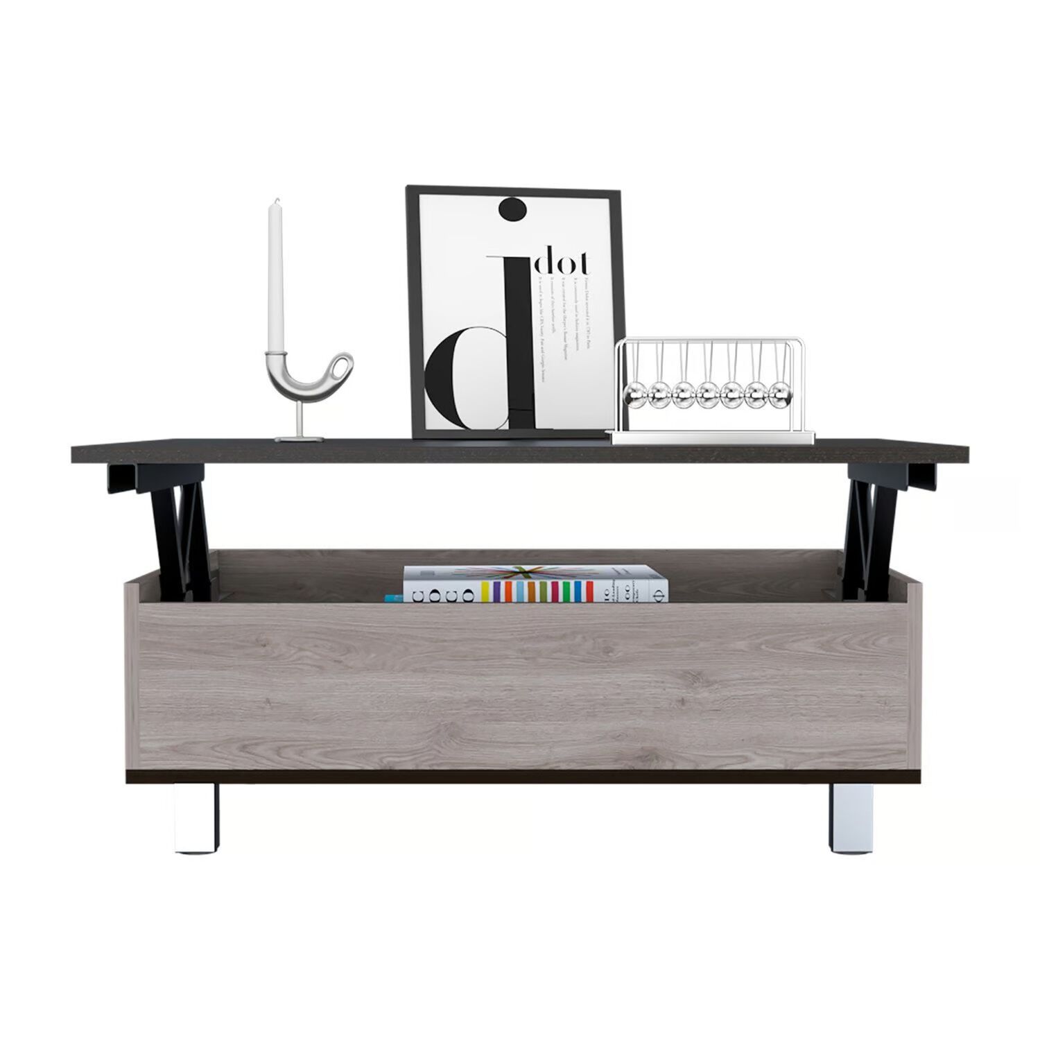 Mesa De Centro Extensible Fm-002g Gris Y Negro image number 2.0