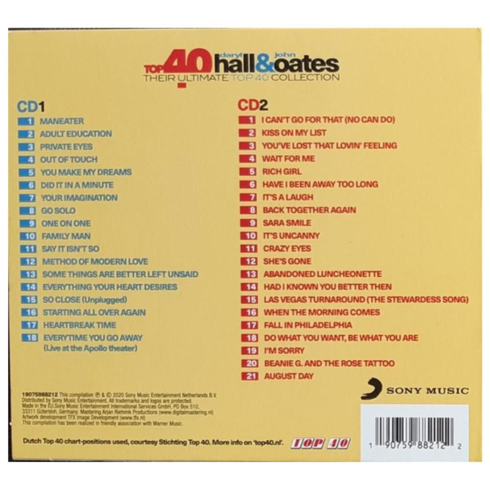 Daryl Hall & John Oates - Top 40 (2cd) | Cd image number 1.0