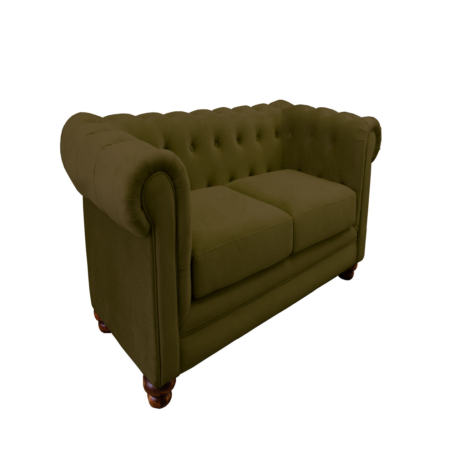 Sofa Florencia 2 Cuerpos Tela Velvet Verde image number 1.0