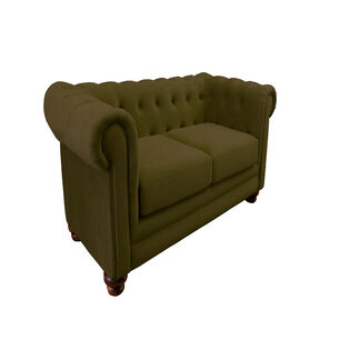 Sofa Florencia 2 Cuerpos Tela Velvet Verde