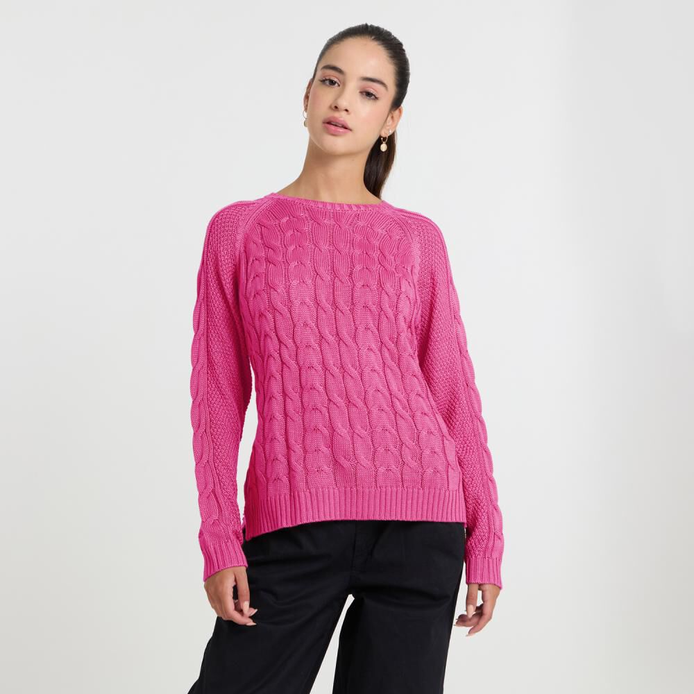 Sweater Trenzado Manga Larga Cuello Redondo Mujer Freedom image number 0.0
