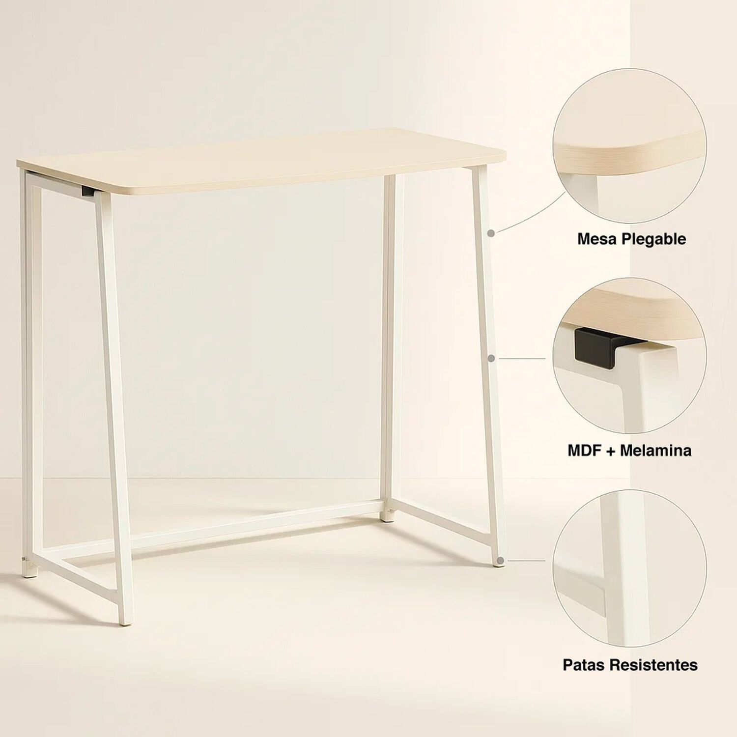 Escritorio Flex Compacto Mdf - Natural Blanca image number 4.0