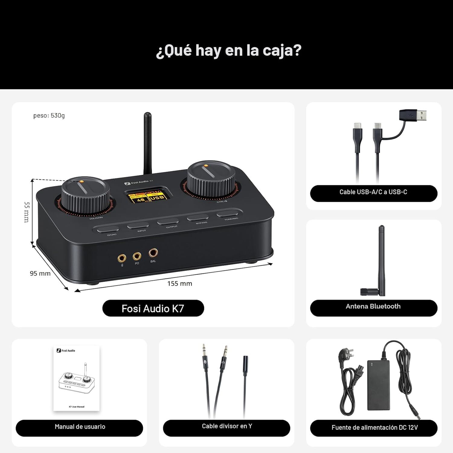 Amplificador Dac Aud&iacute;fonos Bluetooth Usb-c Fosi Audio K7 image number 5.0