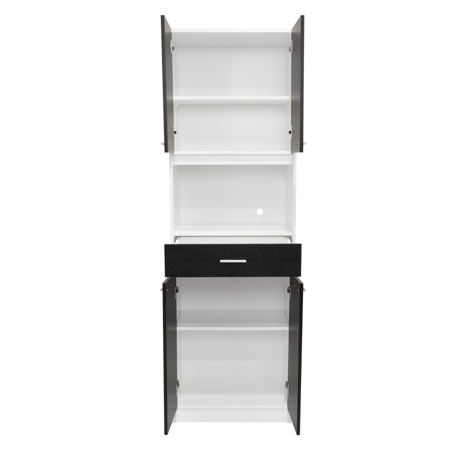 Mueble Microondas 4 Puertas 1 Cajon Fm-014b Negro Y Blanco image number 5.0