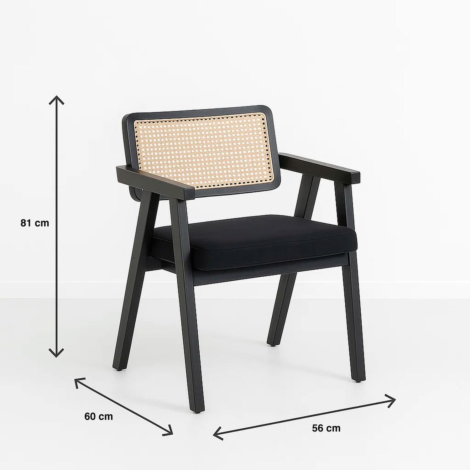 Pack De 2 Sitiales Acolchado Chandigarh Butaca Rattan - Negro image number 4.0