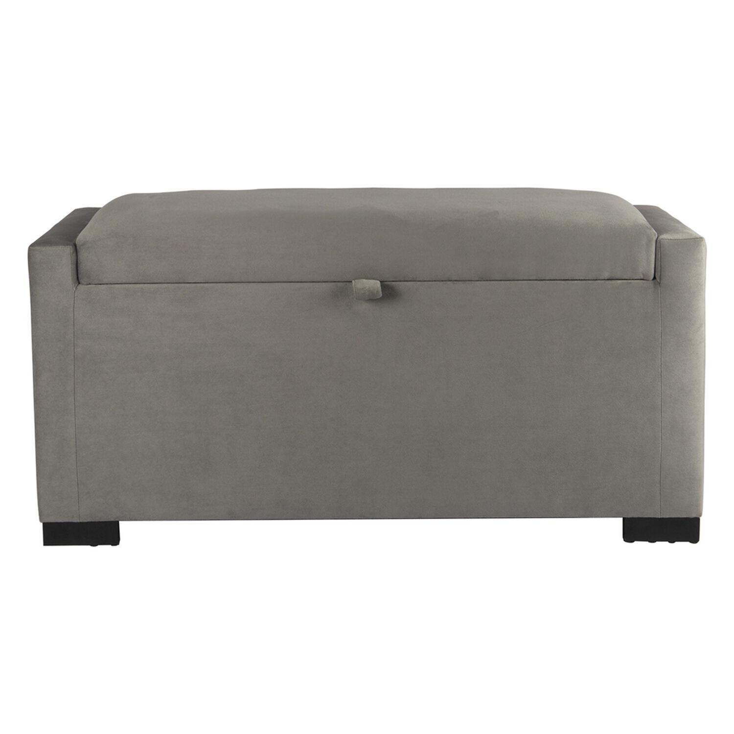 Banqueta Con Ba&uacute;l Leyzy Gris Felpa 40x55x105 Cm M&aacute;xima Design image number 0.0