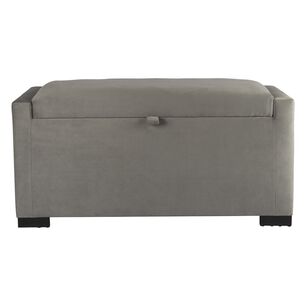 Banqueta Con Ba&uacute;l Leyzy Gris Felpa 40x55x105 Cm M&aacute;xima Design