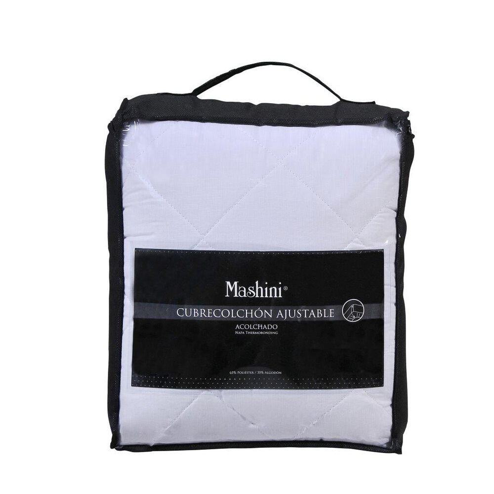 Cubrecolchon Ajustable Mashini 1 Plaza Blanco image number 2.0