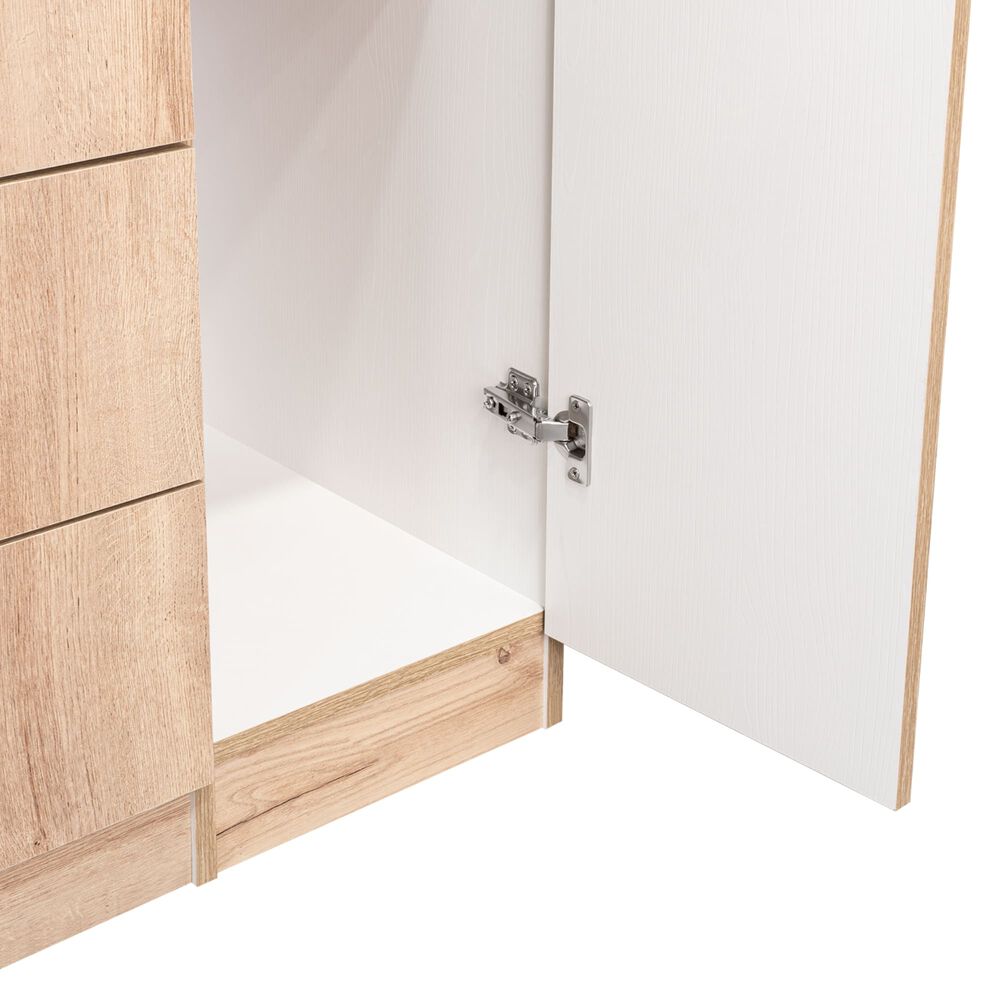 Closet 3 Puertas 2 Cajones Café Claro Y Blanco 180x90x47 Cm image number 5.0