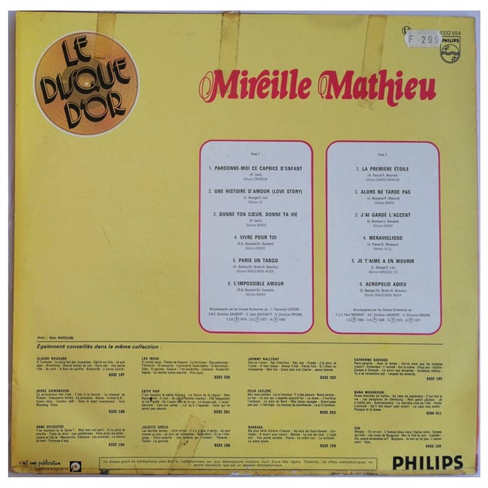 Mireille Mathieu - Le Disque D'or | Vinilo Usado image number 1.0