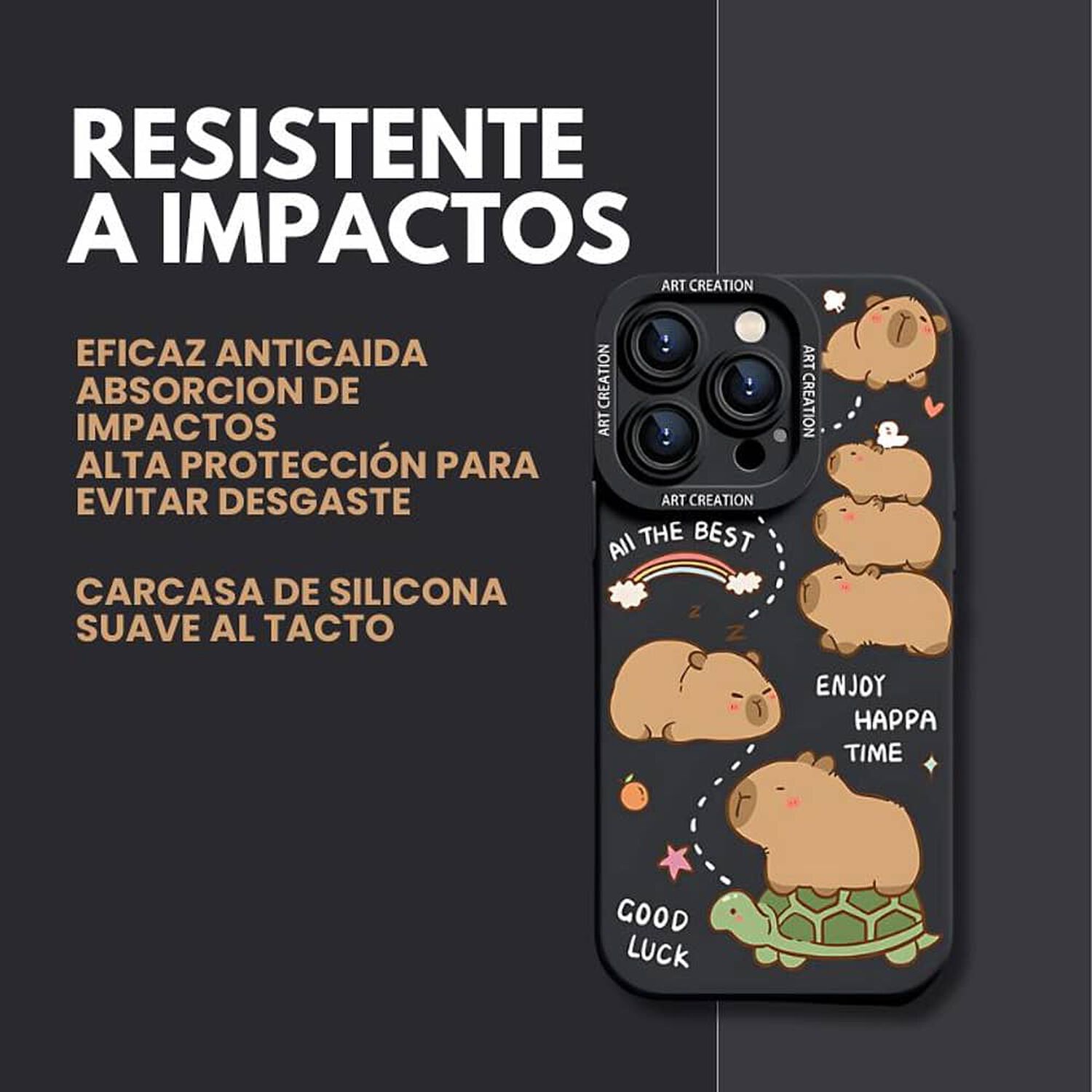 Carcasa Funda Silicona Iphone 15 Pro Max Capibara Antigolpes image number 2.0