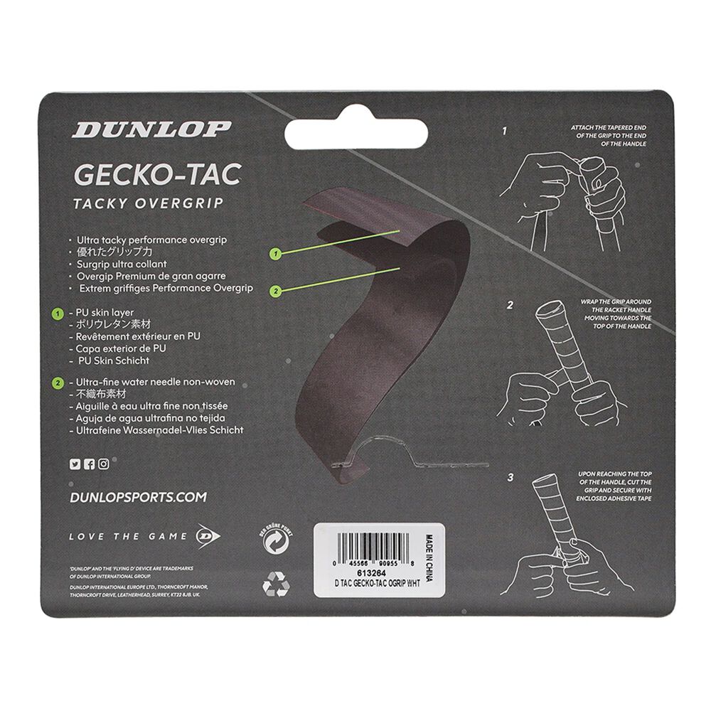 Overgrip Tenis Gecko Tac Dunlop Premium Agarre Negro X3 image number 1.0