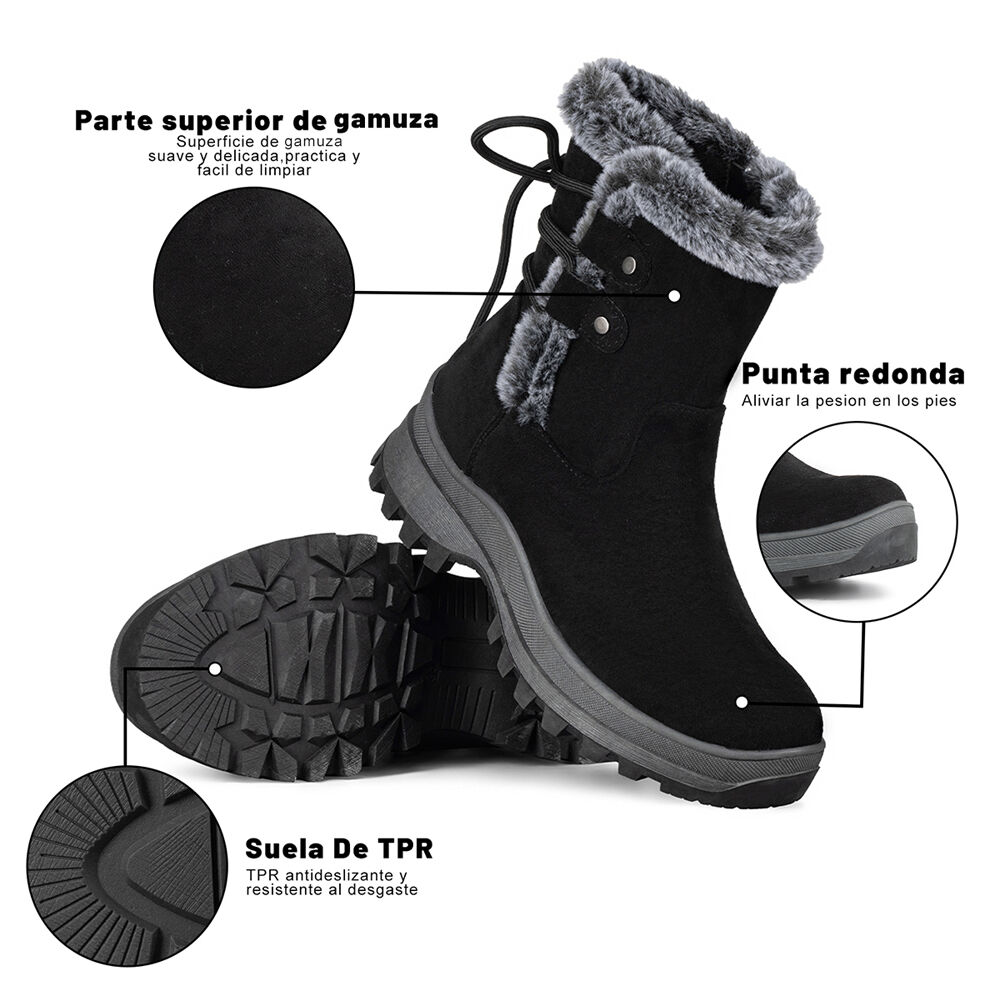 Botin Mujer Casual Con Felpa Plataforma Vintage Weide Czy611 image number 7.0