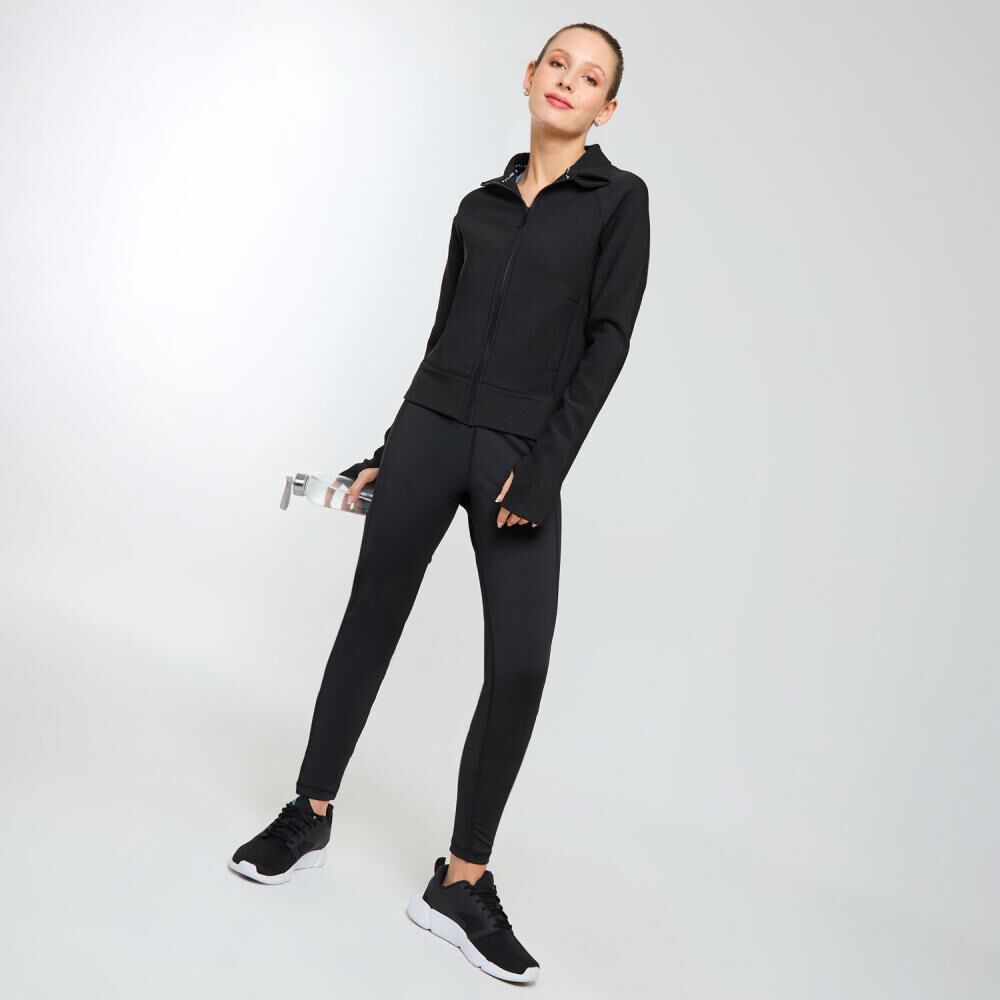 Polerón Deportivo Full Zipper Cuello Alto Mujer Wetland image number 1.0