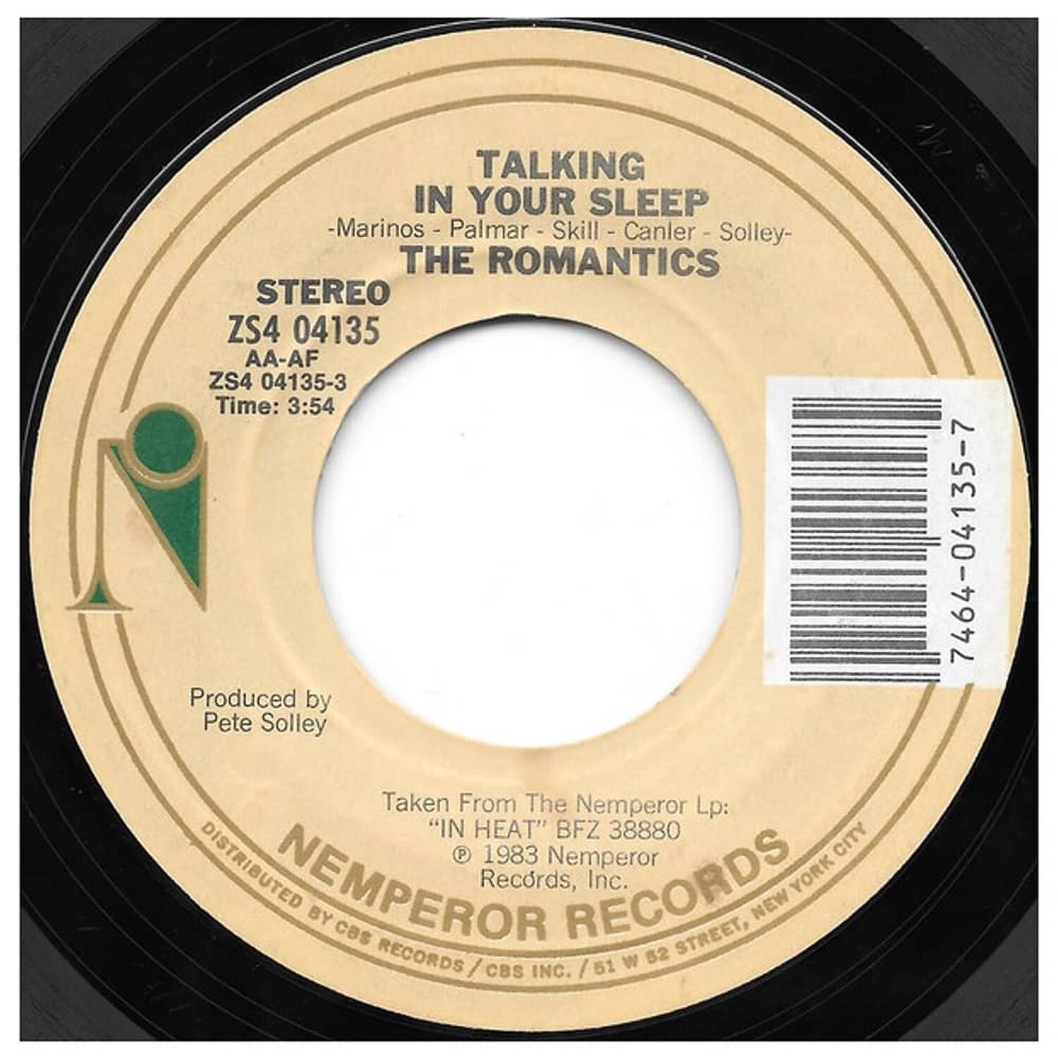 Romantics - Talking In Your Sleep | 7" Single Vinilo Usado image number 0.0