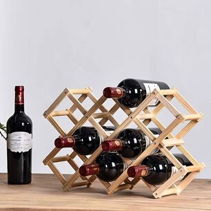 Estante Para 10 Botellas De Vino Plegable