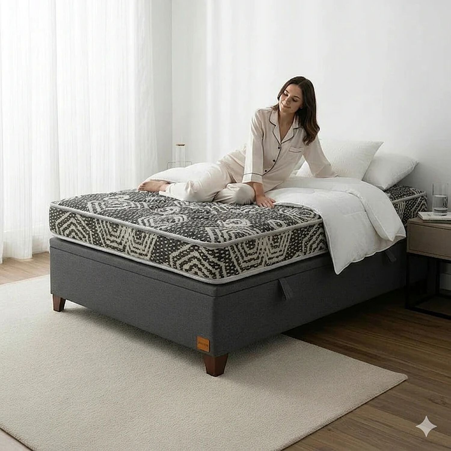 Cama Baul 1 Plaza L190 Cm Colchon Modelo Ideal / Con Patas De 6.5 Cm image number 0.0