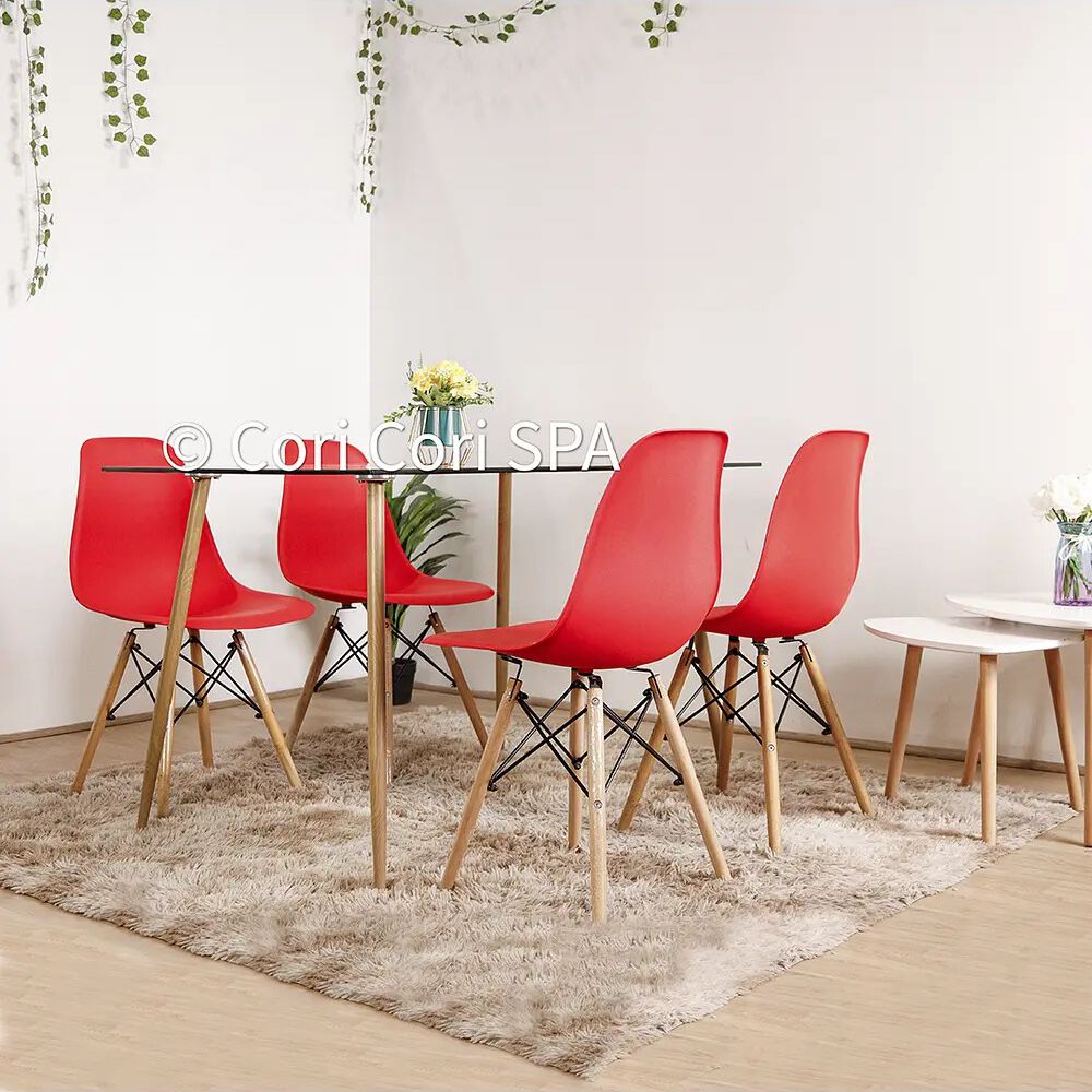 Comedor Rubi Vidrio 120x80cm + 4 Sillas Eames image number 0.0