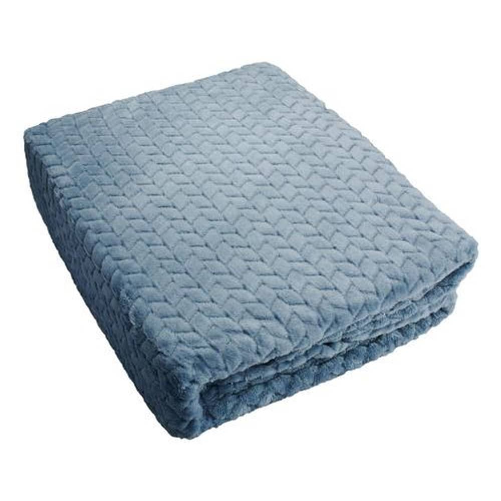 Frazada Andes Jacquard Flannel Azul 2 Plaza image number 2.0