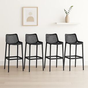 Pack De 4 Taburetes Piso De Bar Air Berl&iacute;n - Negros