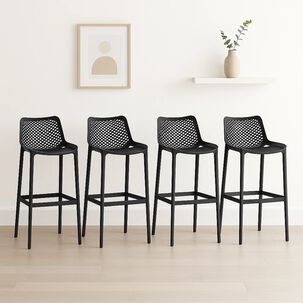 Pack De 4 Taburetes Piso De Bar Air Berlín - Negros Pack De 4 Taburetes Piso De Bar Air Berlín - Negros