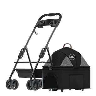 Coche Plegable 2 En 1 Para Mascotas Lubabycas Negro