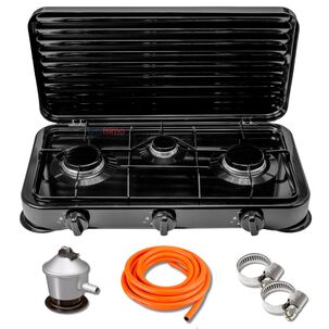 Cocinilla Encimera A Gas 3 Platos + Kit De Instalaci&oacute;n
