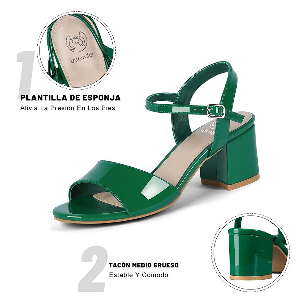 Sandalia Casual Taco Verde Mujer Weide Gh64 image number 7.0