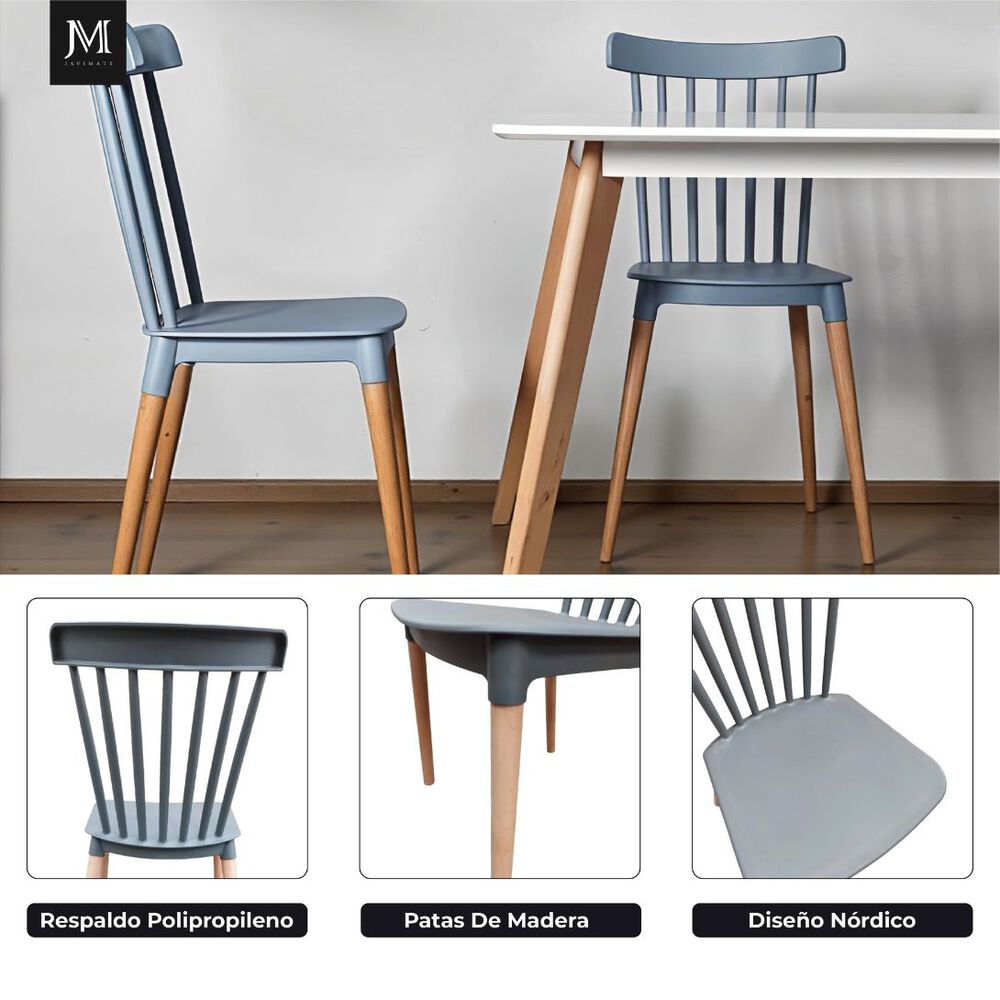 Silla De Comedor Windsor Gris image number 7.0