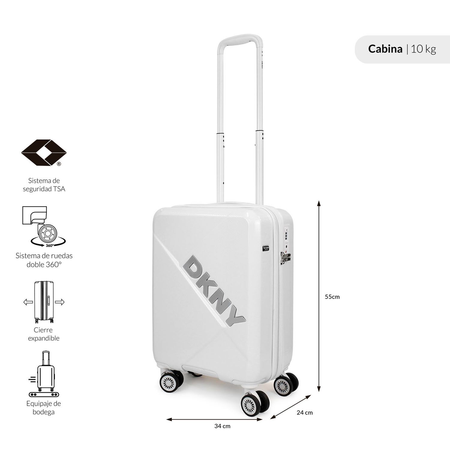 Pack 2 Maletas S 10kg + L 23kg Donna Karan Your Call Blanca Dkny image number 2.0