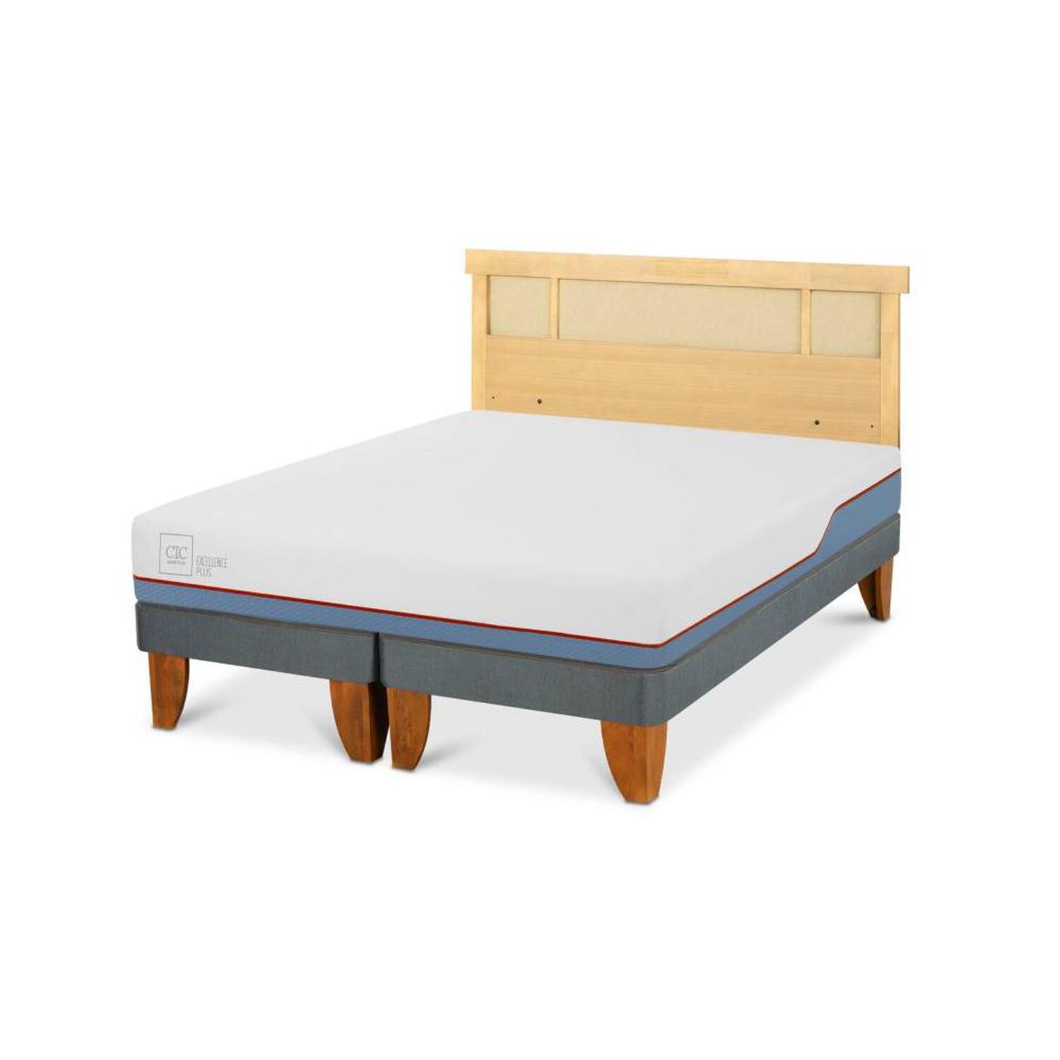 Cama Europea Cic Excellence Plus / 2 Plazas / Base Dividida + Respaldo image number 1.0