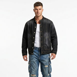Chaqueta Mezclilla Denim Mao Hombre Orion