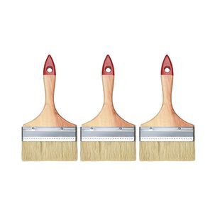 Set 3 Brocha Mango Madera 5 Pulgadas Para Pintura Pintar