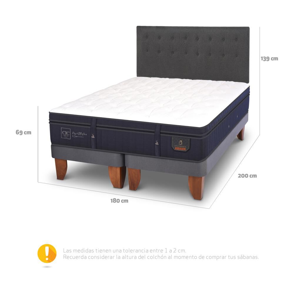 Cama Europea Cic Super Premium / King / Base Dividida + Respaldo image number 4.0