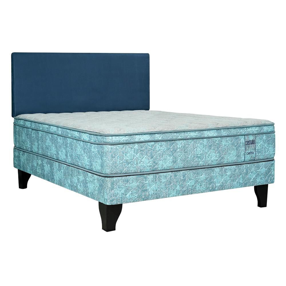 Cama Europea Celta Castello / 2 Plazas / Base Normal + Respaldo image number 0.0