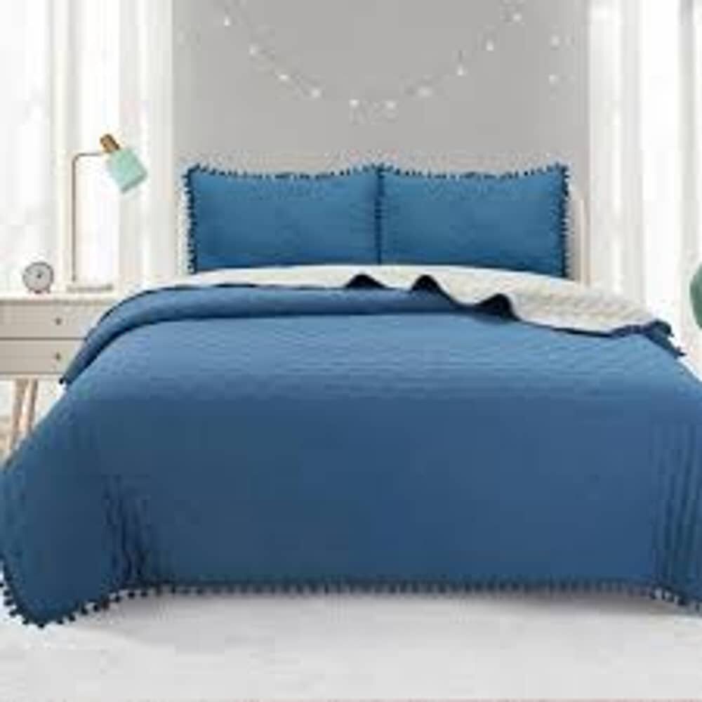 Cubrecamas Algod&oacute;n Con Pom Pom - 2 Plazas image number 0.0