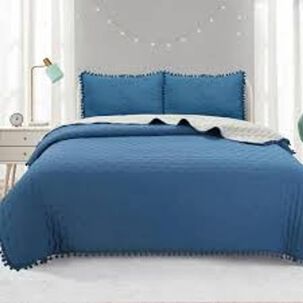 Cubrecamas Algod&oacute;n Con Pom Pom - 2 Plazas