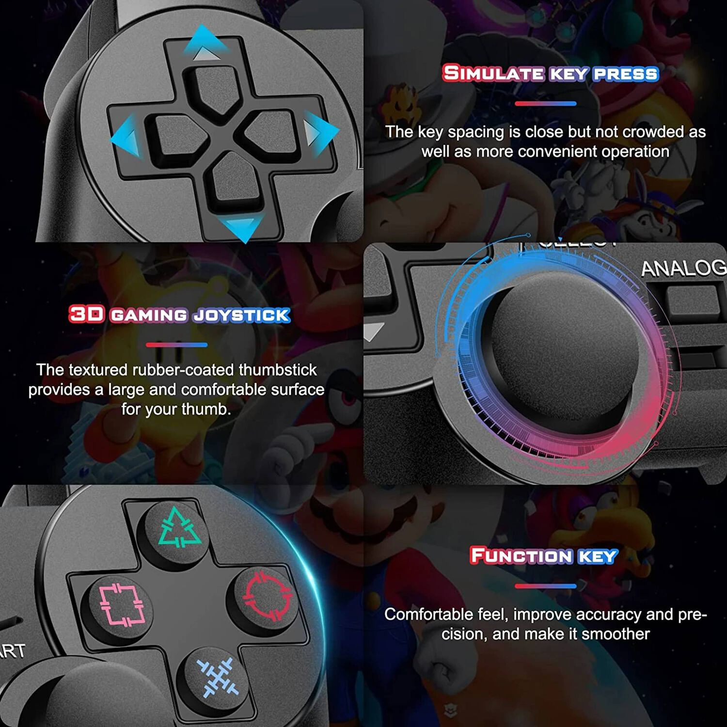 Gamepad Usb Con An&aacute;logos Black Deluxe Dbc1001 image number 4.0