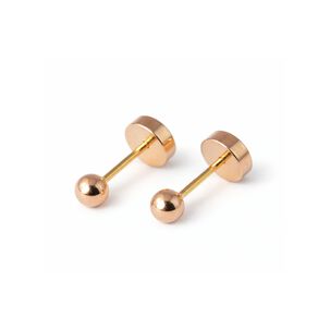 Aros Bolita Abridores 4.5mm N4 Oro 14k A Presi&oacute;n Beb&eacute; Ni&ntilde;a Hipoalerg&eacute;nicos