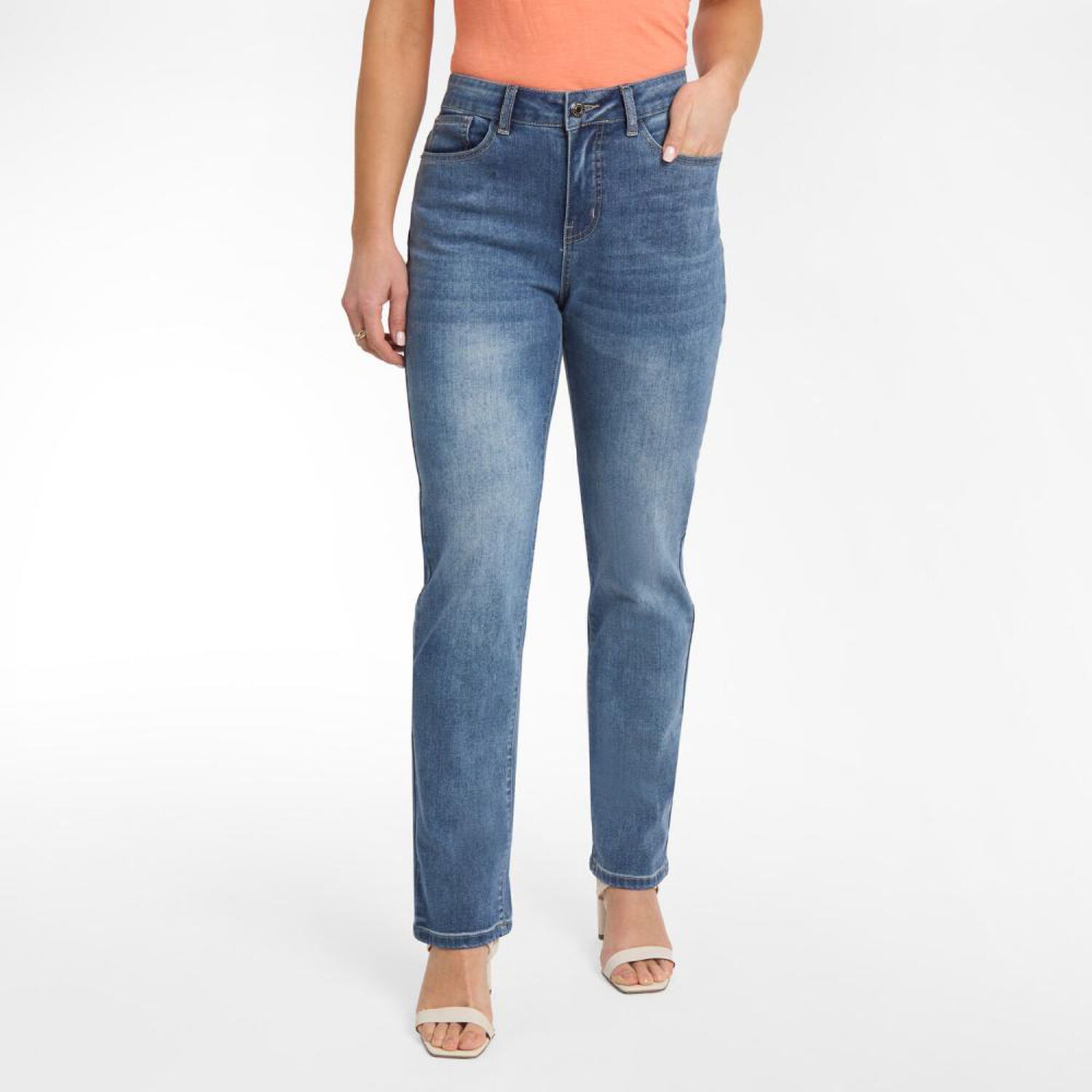 Jeans Cl&aacute;sico Tiro Medio Regular Mujer Geeps image number 0.0