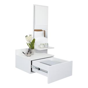 Mueble Recibidor De Pared Living 1 Cajon 90x60x35 Cm Blanco