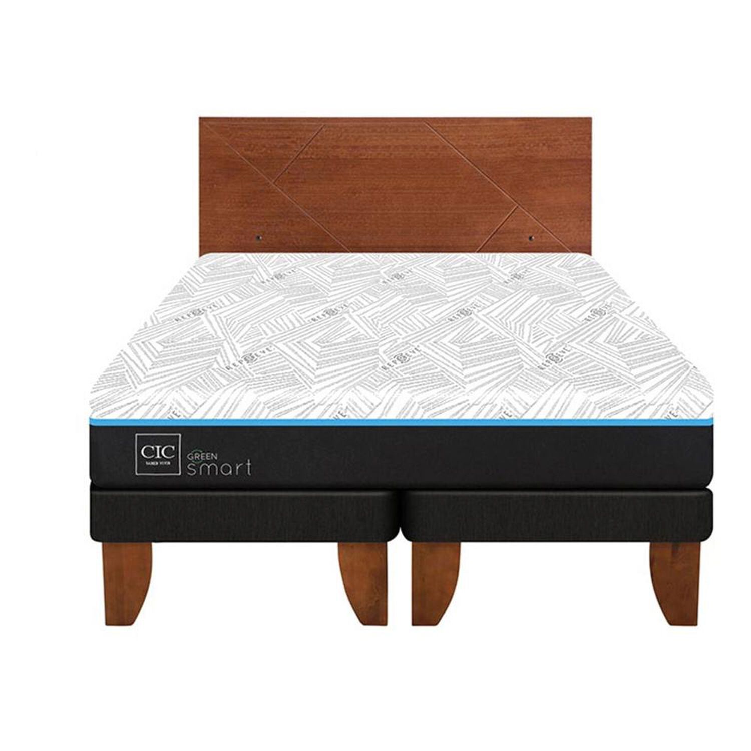 Cama Europea Cic Green Infinity / 2 Plazas / Base Dividida + Respaldo image number 0.0