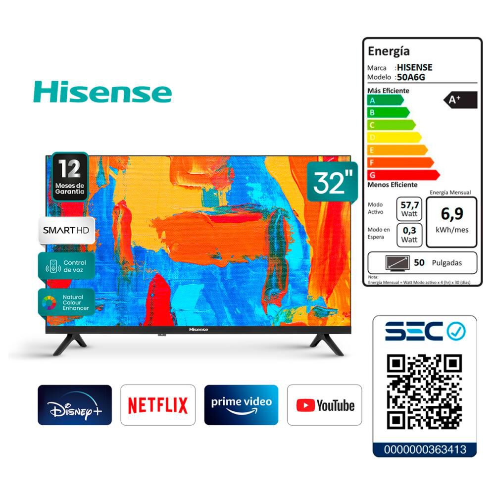 Led 32" Hisense 32E5610 / HD / Smart TV