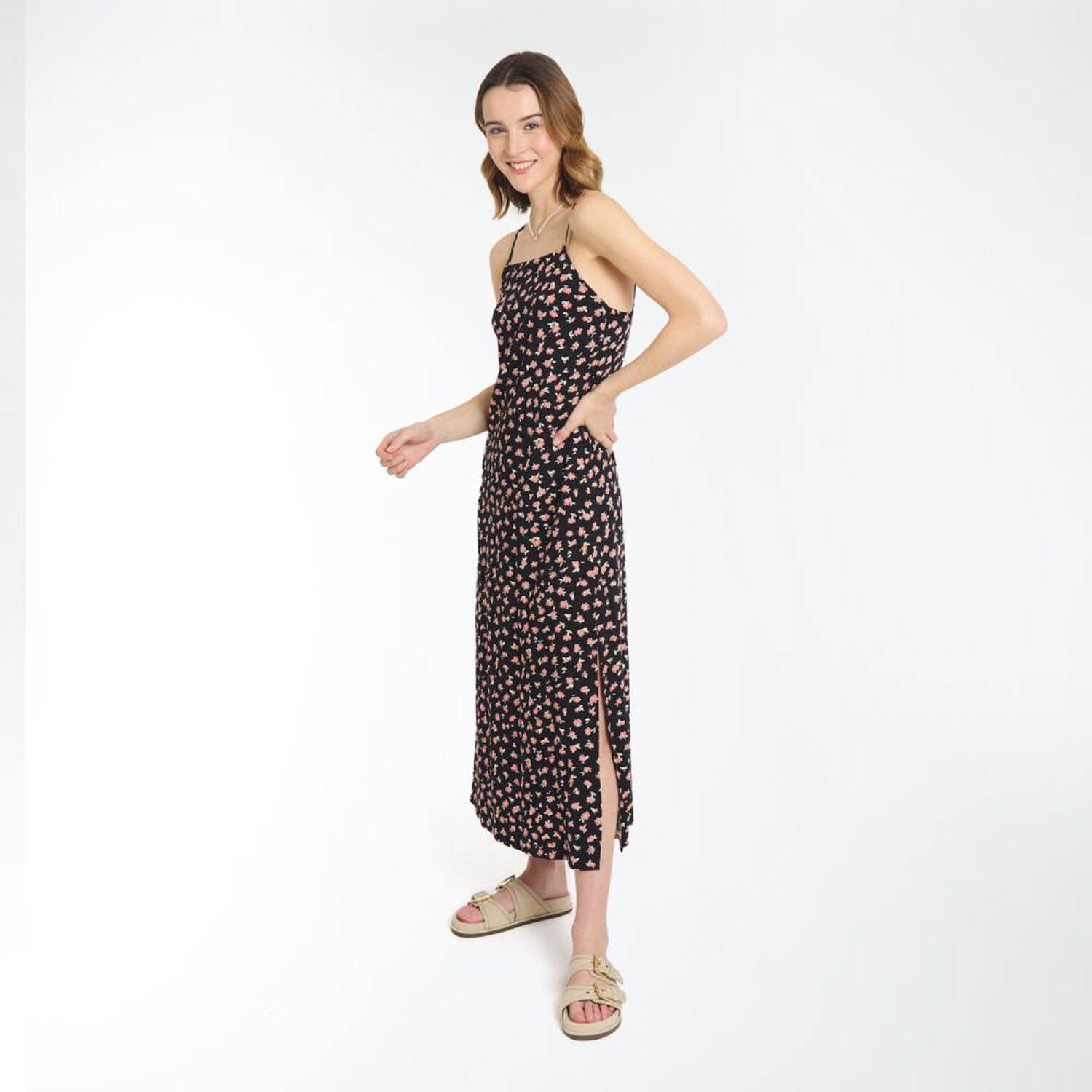 Vestido Largo Estampado Sin Mangas Mujer Freedom image number 2.0