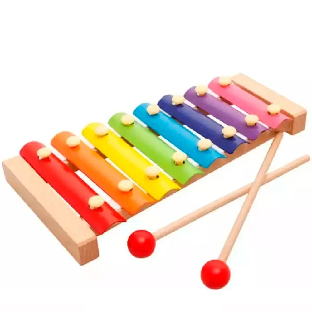 Xil&oacute;fono Musical Infantil De Madera 8 Notas Coloridas image number 1.0