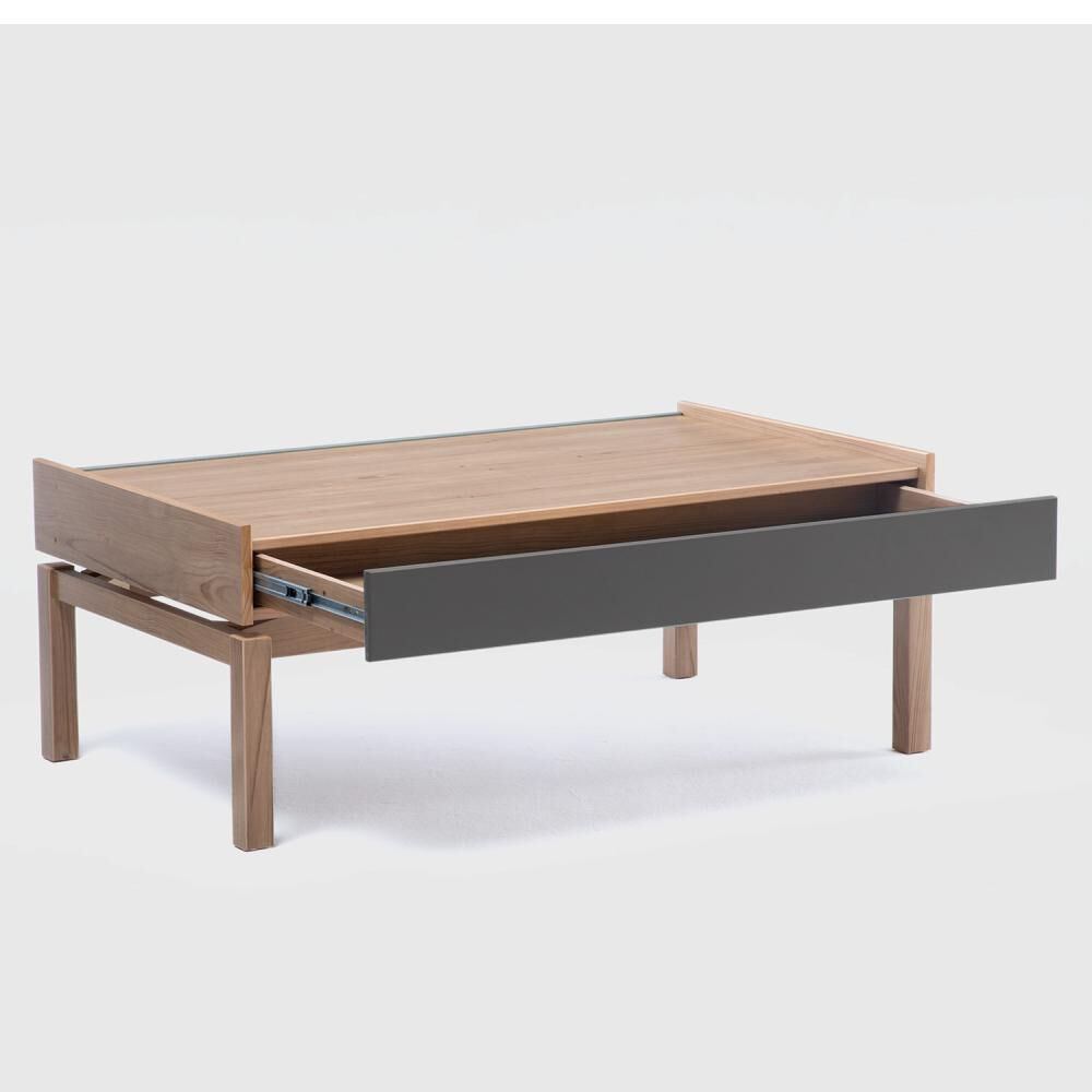 Mesa De Centro Barcelona 1 Caj&oacute;n Grafito-roble image number 4.0
